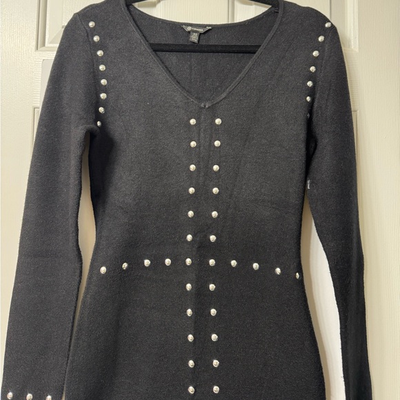 VERSONA Sweater dress XS Black V Neck Long sleeve very soft w/o ribbing NWOT - Picture 6 of 13